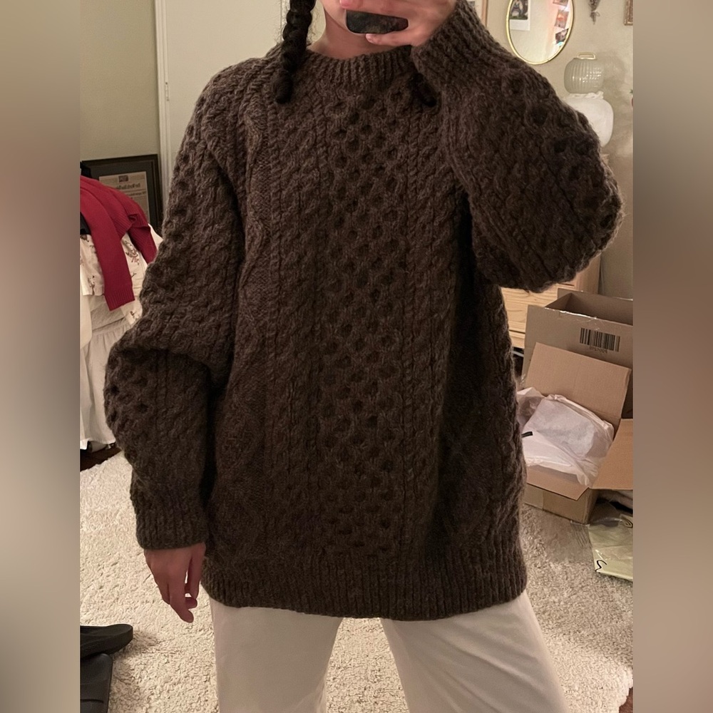An Pucan Aran Islands Wool Fisherman Sweater